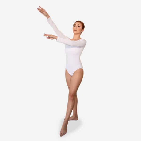 COLLANT MANGA LONGA BRANCO - Roupas de Dança Ministerial - Estilo Dança