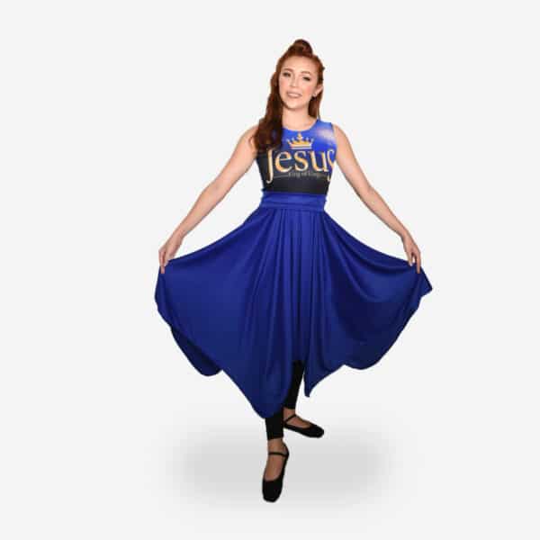 VESTIDO REI DOS REIS AZUL - Roupas de Dança Ministerial - Estilo Dança