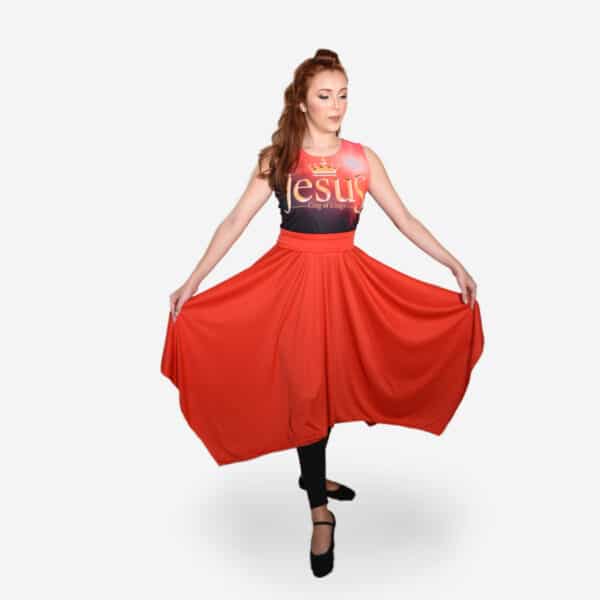 VESTIDO REI DOS REIS VERMELHO - Roupas de Dança Ministerial - Estilo Dança