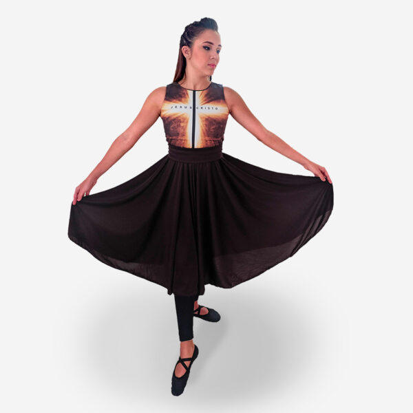 Vestido Resplandecer Marrom - Roupas de Dança Ministerial - Estilo Dança