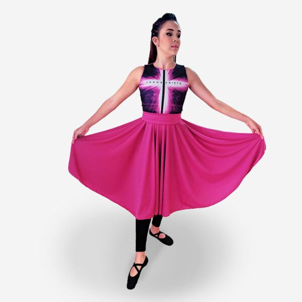 Vestido Resplandecer Pink - Roupas de Dança Ministerial - Estilo Dança