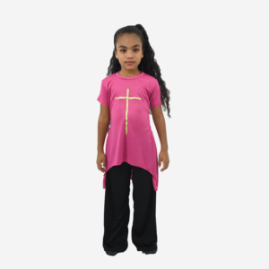 Conjunto Bata Cruz Calca Pantalona R80001 - Roupas de Dança Ministerial - Estilo Dança