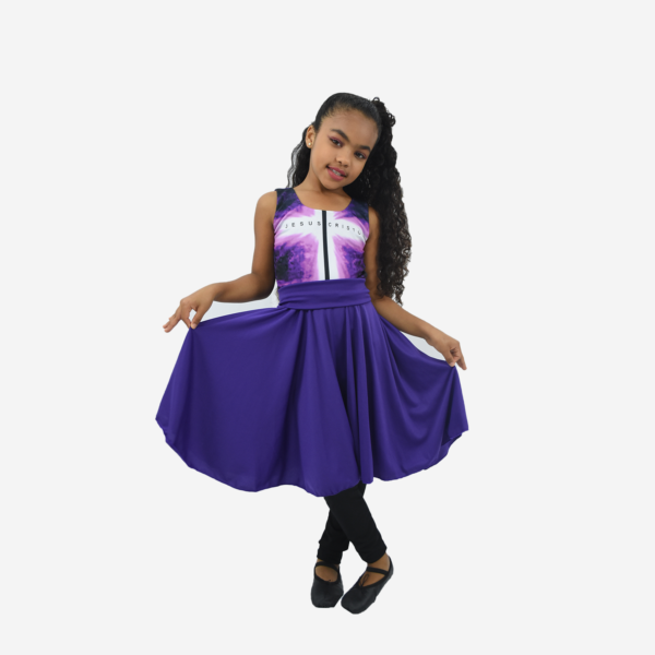 Vestido Resplandecer Roxo Infantil R9000 - Roupas de Dança Ministerial - Estilo Dança